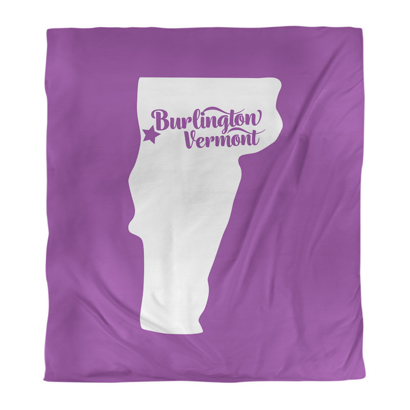 Housse de couette réversible simple burlington vermont, Housse de couette pour grand lit, Violet, Microfibre