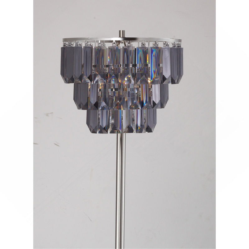 LAMPE DE SOL EN CRISTAL 60,5 "H, Poli, Chrome