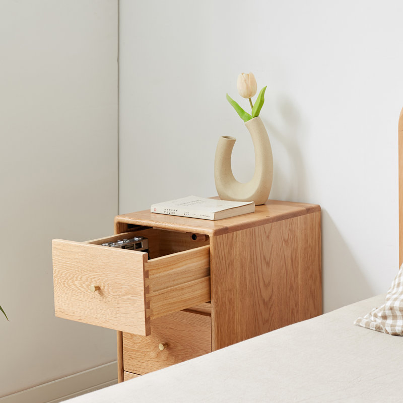 Armoire de rangement en chêne massif pour table de chevet