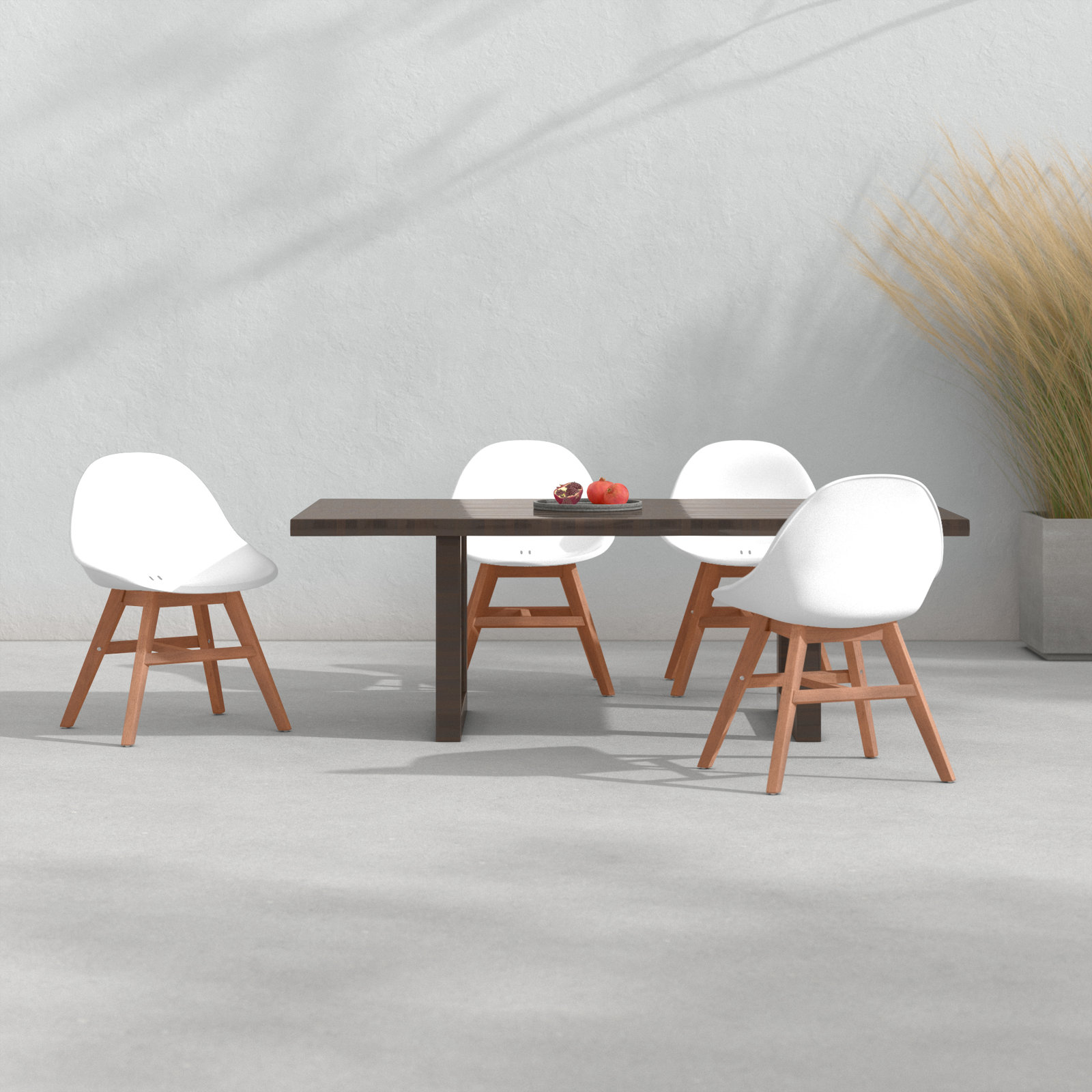 Rafael Patio Side Chair, Light Teak