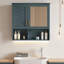 Armoire à miroir 30 po 2-en-1 pour salle de bain | Armoire à pharmacie murale avec tablettes réglables et portes à fermeture en douceur | Miroir haute définition avec façade sculptée et rangement dissimulé pour meuble-lavabo-2101555233