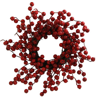 Couronne de noël en faux baies 16 po