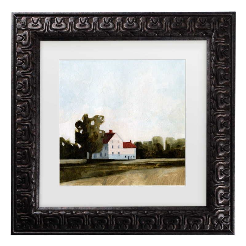 Quiet Farmhouse I par Emma Caroline, H 19,5 po x l 19,5 po x P 0,625 po, Or foncé
