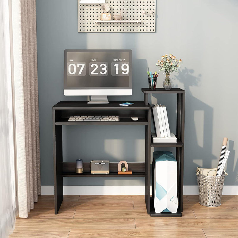 Small Computer Desk,Small Home Laptop Notebook Computer Desk,Retro, Black