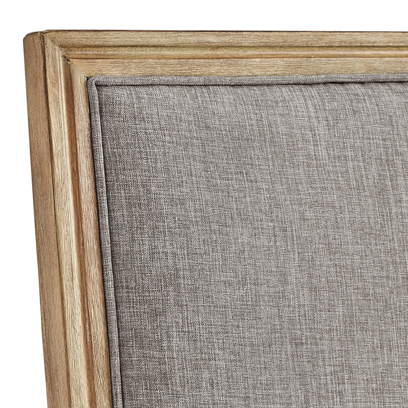 Hildemar 20.5" H Linen Upholstered Side Chair, Gray Linen, Natural