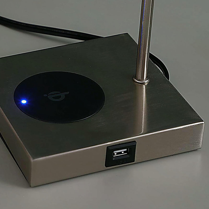 21.5-Inch Aston Square Table Lamp w/ Charging Station