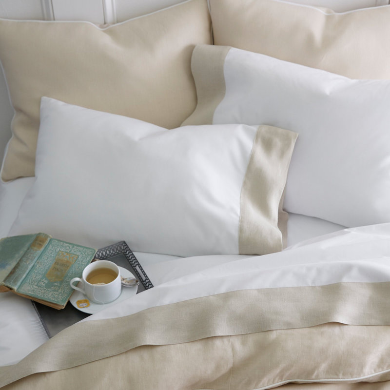 Mandalay Cuff 200 Thread Count 100% Cotton Flat Sheet, Twin Flat Sheet, Linen