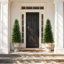 Faux Cypress Tree in Pot - Set of 2 Artificial Plants Outdoor Indoor for Office Christmas Decor