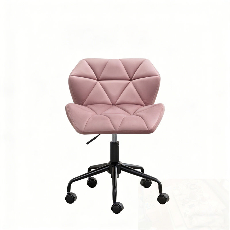 Chaise de bureau pivotante ajustable en forme de losange, Mauve