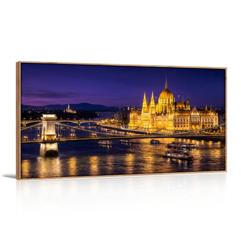Night City, reproduction d'art sur toile, ensemble de 1, Natural, 40“W x 20”H