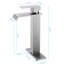 Robinet de lavabo de salle de bain élégant avec design en cascade - Nickel brossé, poignée simple, poignée en acier inoxydable pour un ajustement pratique de la température, fabriqué-125036425