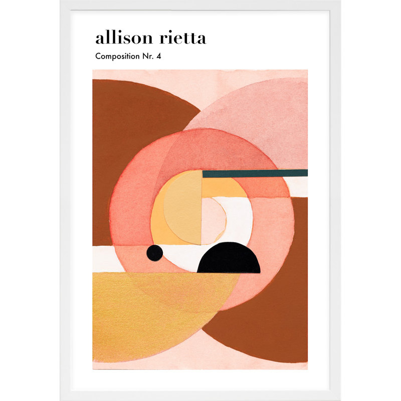 Composition Nr. 4 Print by Allison Rietta, 20" H x  14" W x 1.25"D, White Framed