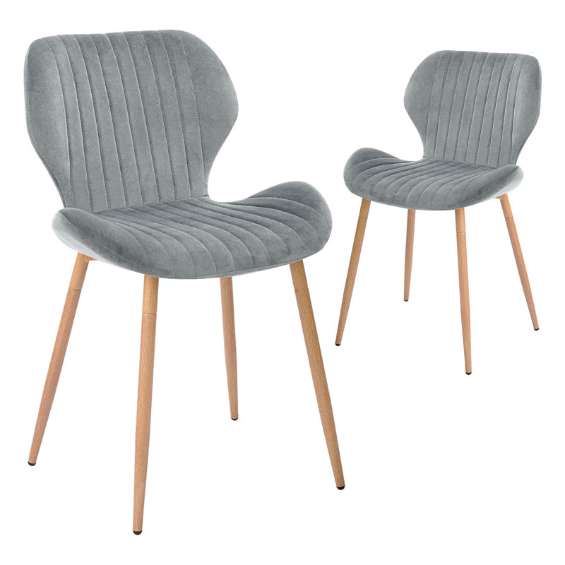Chaise d'appoint en velours Jonneke, gris, Or