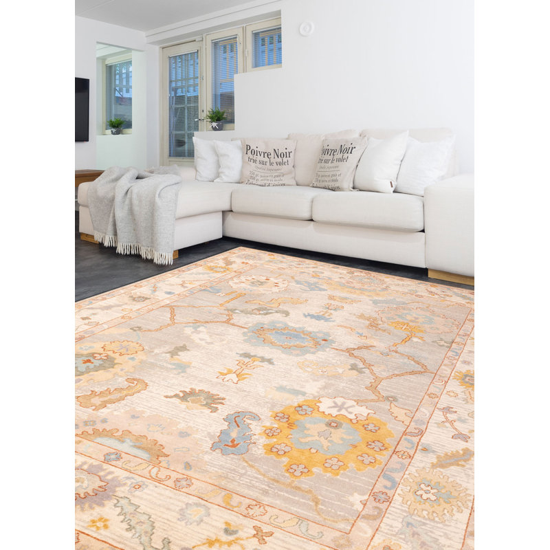 Modern Oushak  Grey Rug 9'10" x 13'10"