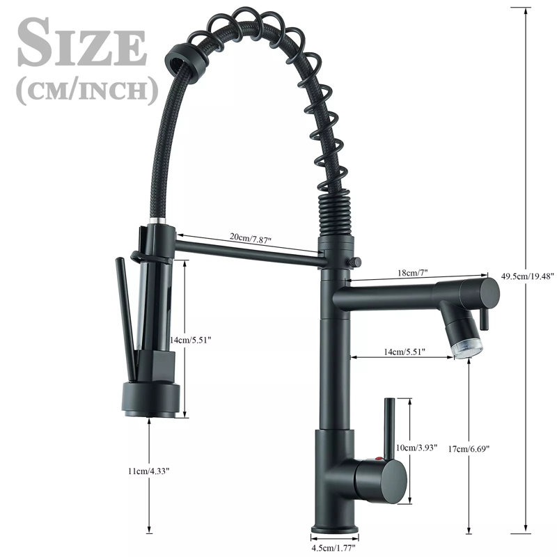 Senlesen Pull Down Kitchen Faucet, Black