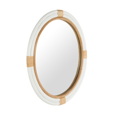 Miroir rond en rotin