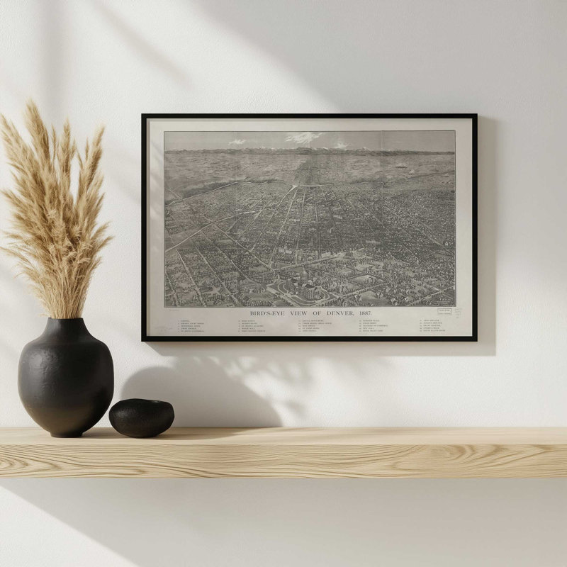 «Denver Bird's Eye View» par Deny Designs, reproduction d'art, 18 x 24, Tanné, Impression encadrée