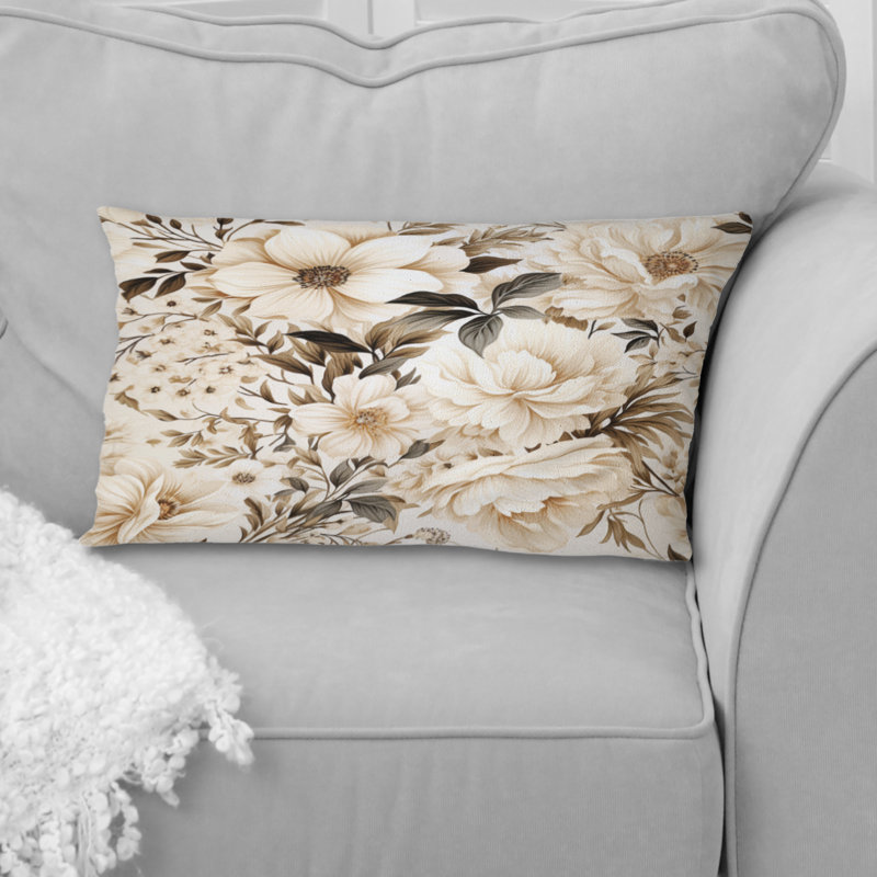 Coussin imprimé de plantes rétro II