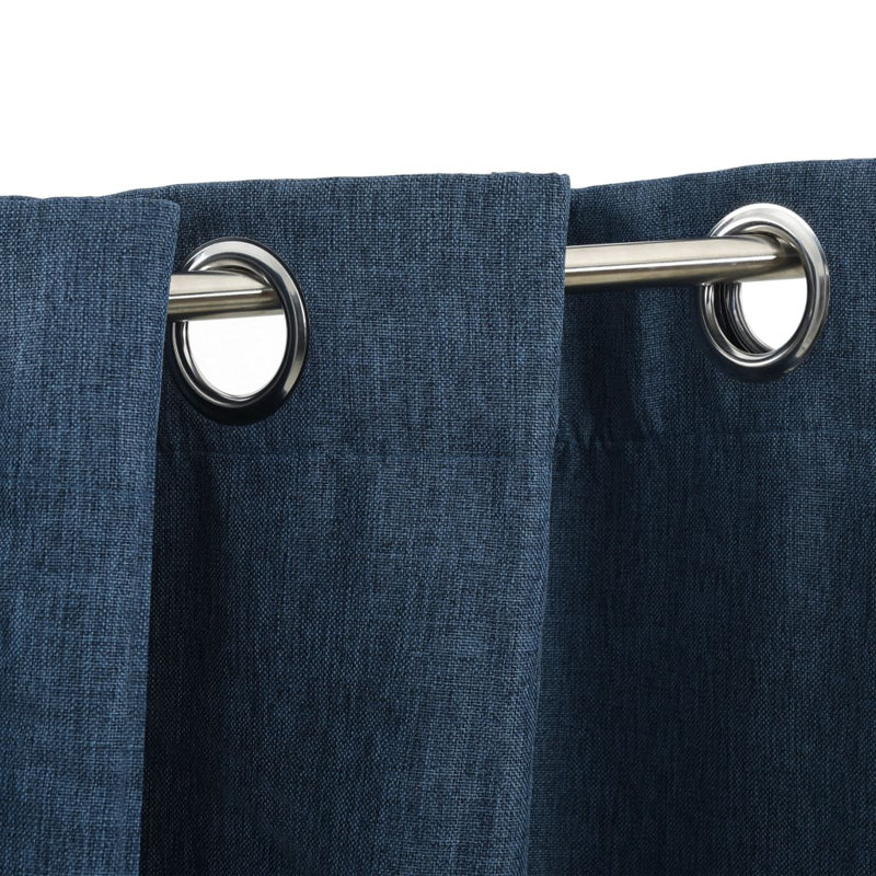 Chaarvi Blackout Curtain Pair, 140cm Width x 175cm Drop, Blue