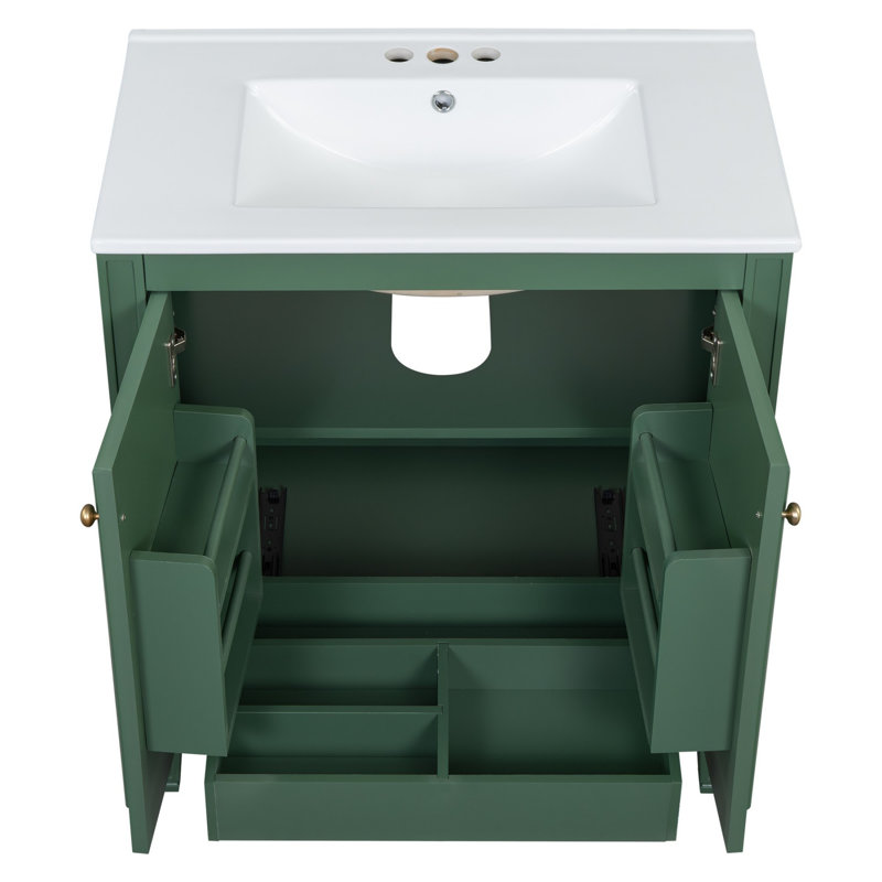 Meuble-lavabo 30 po avec lavabo, Vert