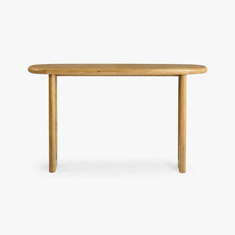 Natural Oak and MDF Oval Console Table