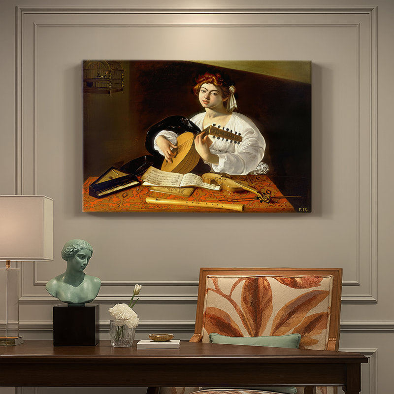 The Lute Player (Wildenstein/Badminton Version)-Caravaggio-Gallery Wrapped Canvas-c. 1596, 18 x 27