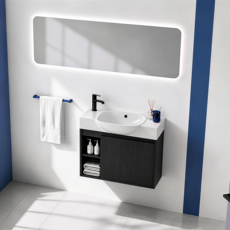 Meuble-lavabo flottant 26 po Slimbay, Black