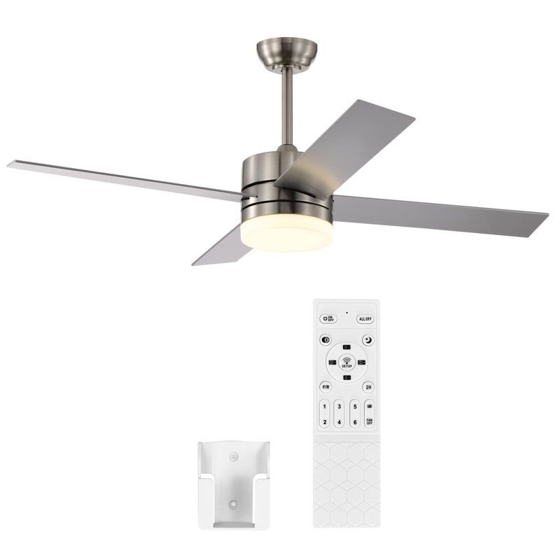 Avamaria 52'' Ceiling Fan with LED Lights, Brushed Nickel
