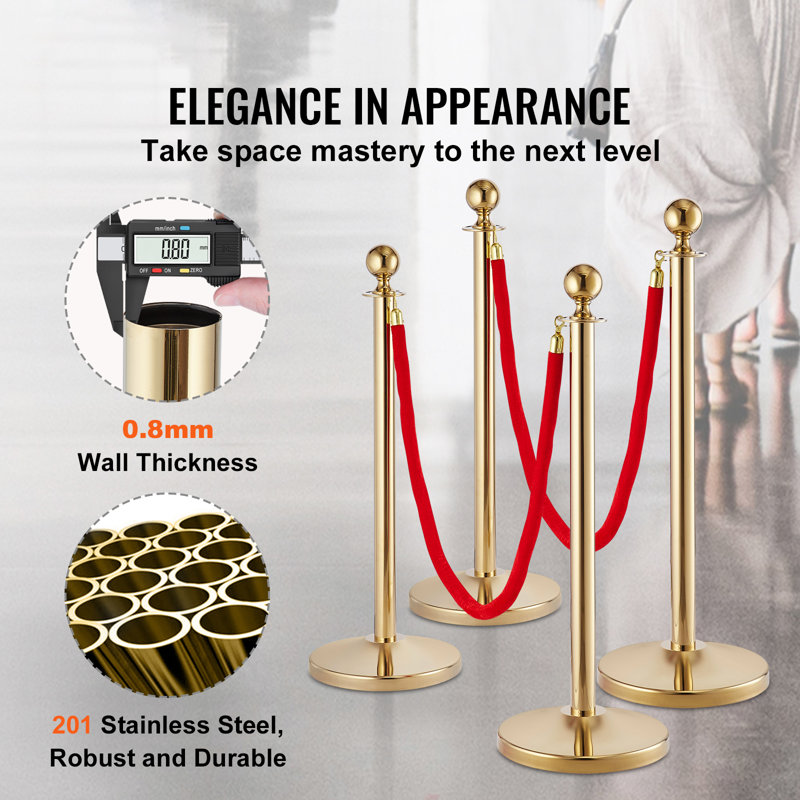 VEVOR Crowd Control Stanchion Posts with 5FT Velvet Ropes and Fillable Base