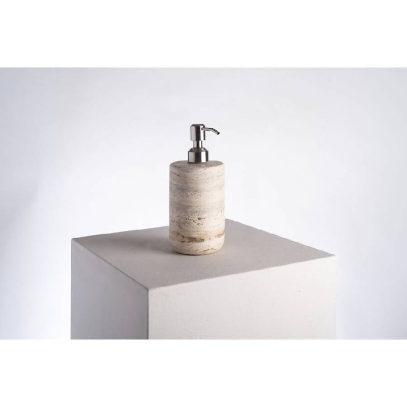 Less Is More High Dispenser - Travertine Marble Cream