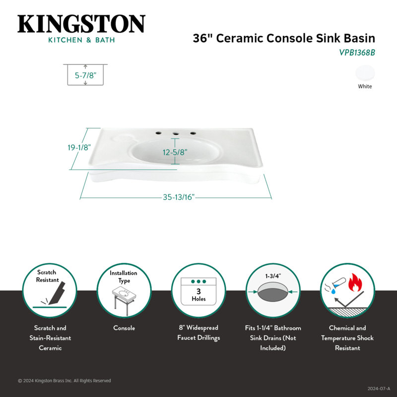 Lavabo console 36 po Kingston