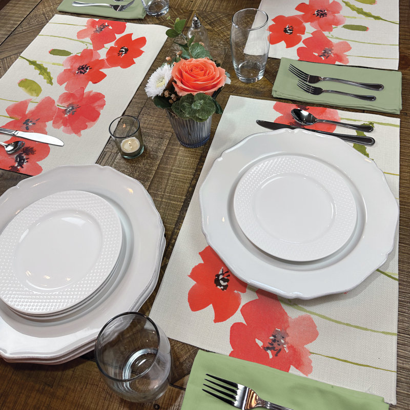 Red Barrel Studio® Anemone Panel 4-Pack Cotton Blend Rectangular Placemats
