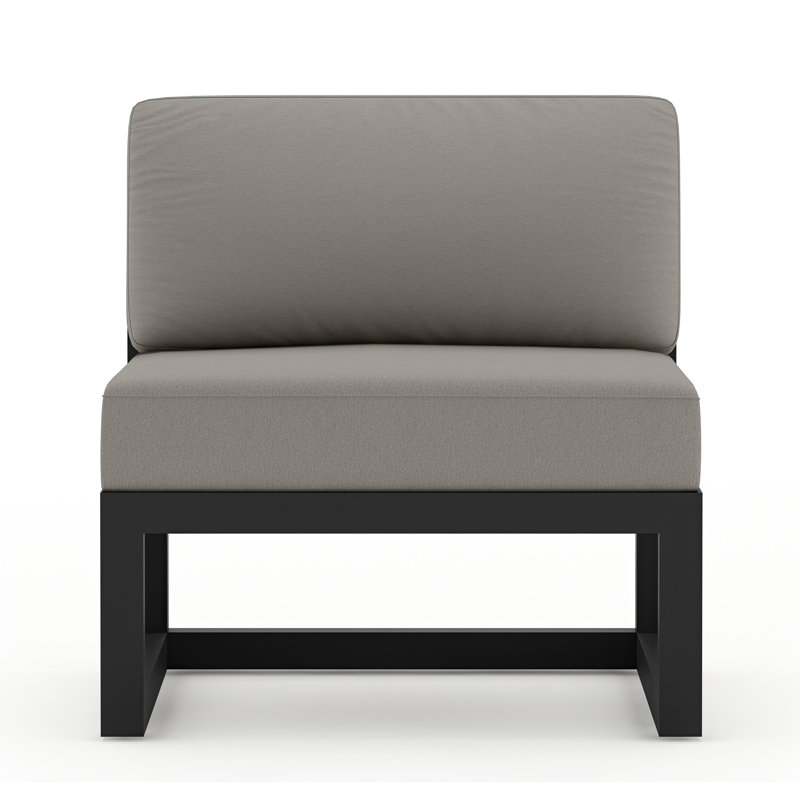 Avion 8 Piece Sectional Seating Group with Sunbrella Cushions, Canvas Charcoal Sunbrella® Canvas, Black
