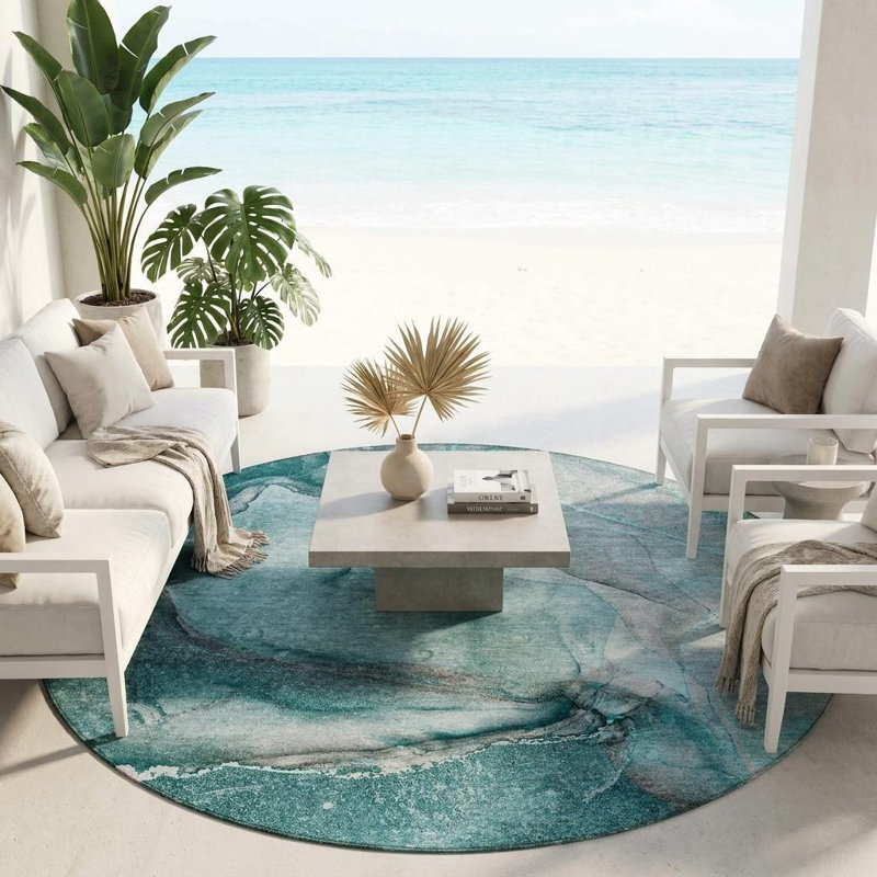 Tapis extérieur rond 8 pi