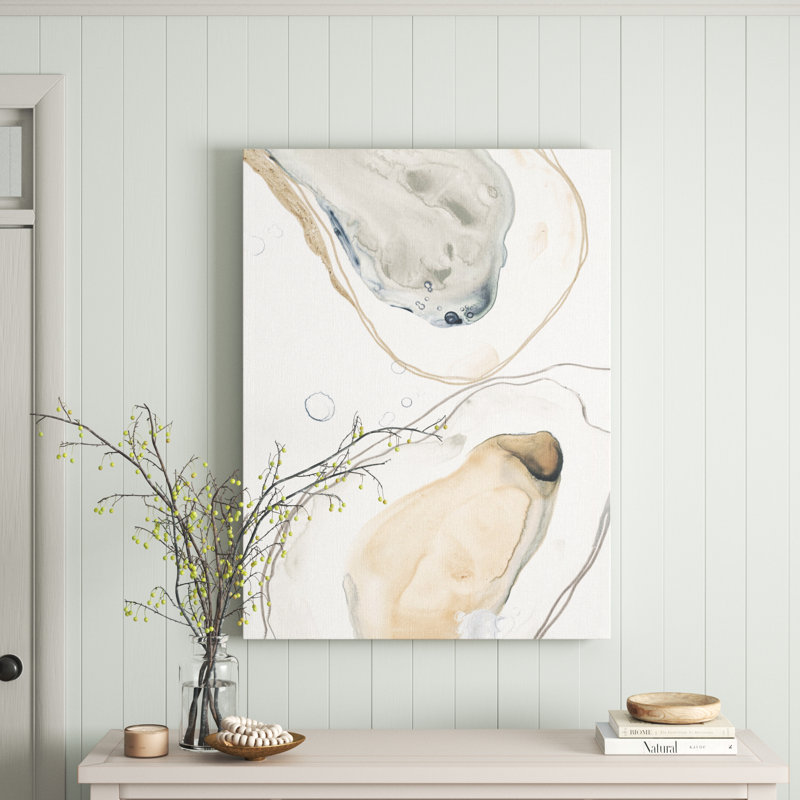 «Ocean Oysters IV», reproduction sur toile, H 40 po x l 30 po , Toile tendue, Sans cadre