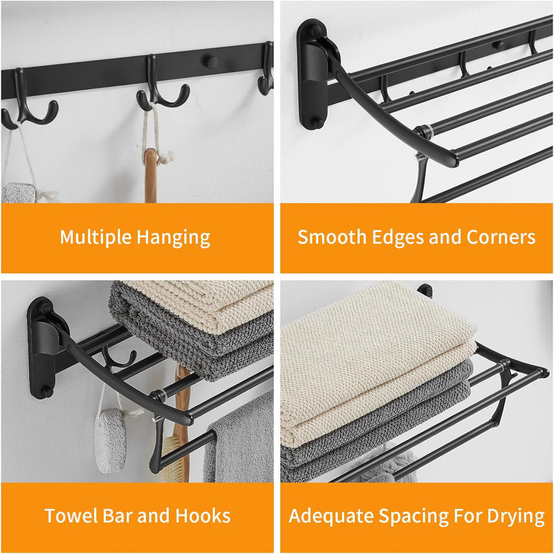 1 Towel Rack, Matte Black