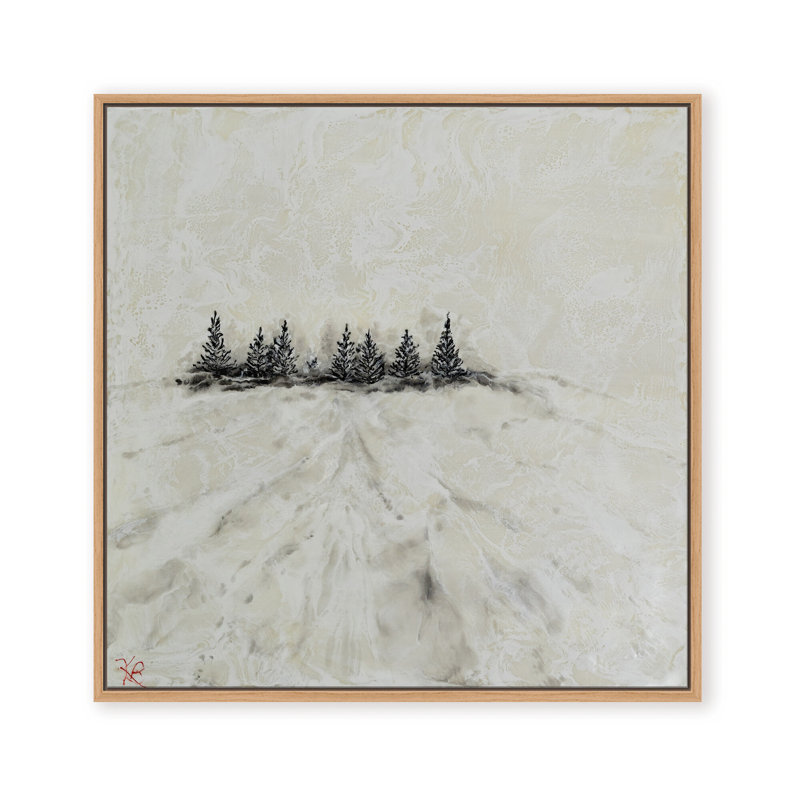 Nature Inspired "Frosted Horizon" Canvas Wall Art By , 12" H x 12" W, Framed Matted Print, Gold