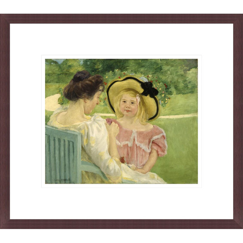 Dans le jardin, de Mary Cassatt – Reproduction giclée encadrée, H 13,75 po x l 15,53 po