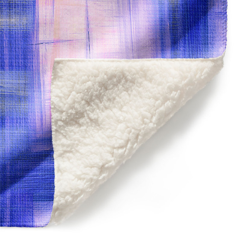 Couverture sherpae douce bleu doux tartan, l 68 po x L 80 po