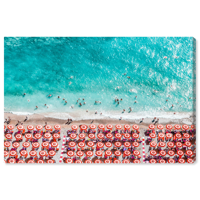 Paradise Beach Umbrellas - impression, H 20 po x l 30 po, Toile tendue, Pas de tapis