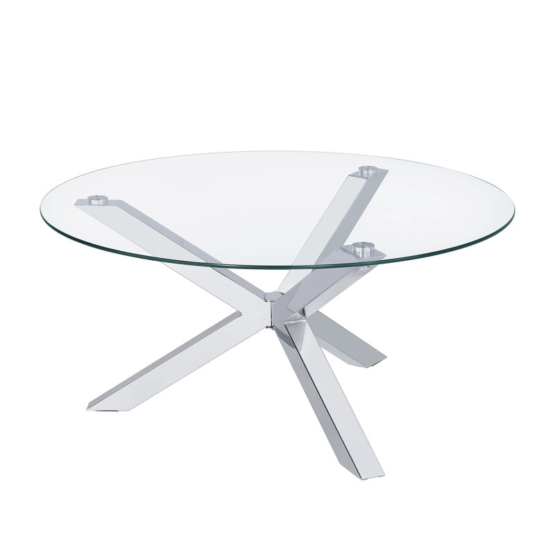Table basse contemporaine 35,40 ", chrome