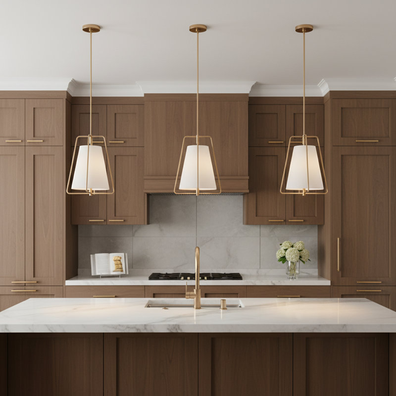 1 - Light Pendant, Satin Brass
