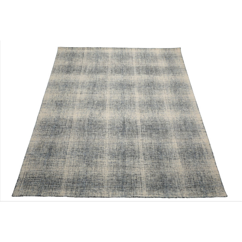 Tapis multicolore en laine à motif écossais moderne et contemporain crocheté à la main, Rectangulaire 8 pi x 10 pi
