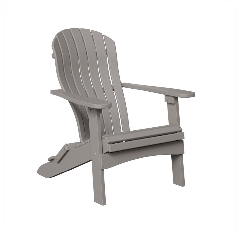 Berlin Gardens Contour Folding Adirondack Chair, Light Gray