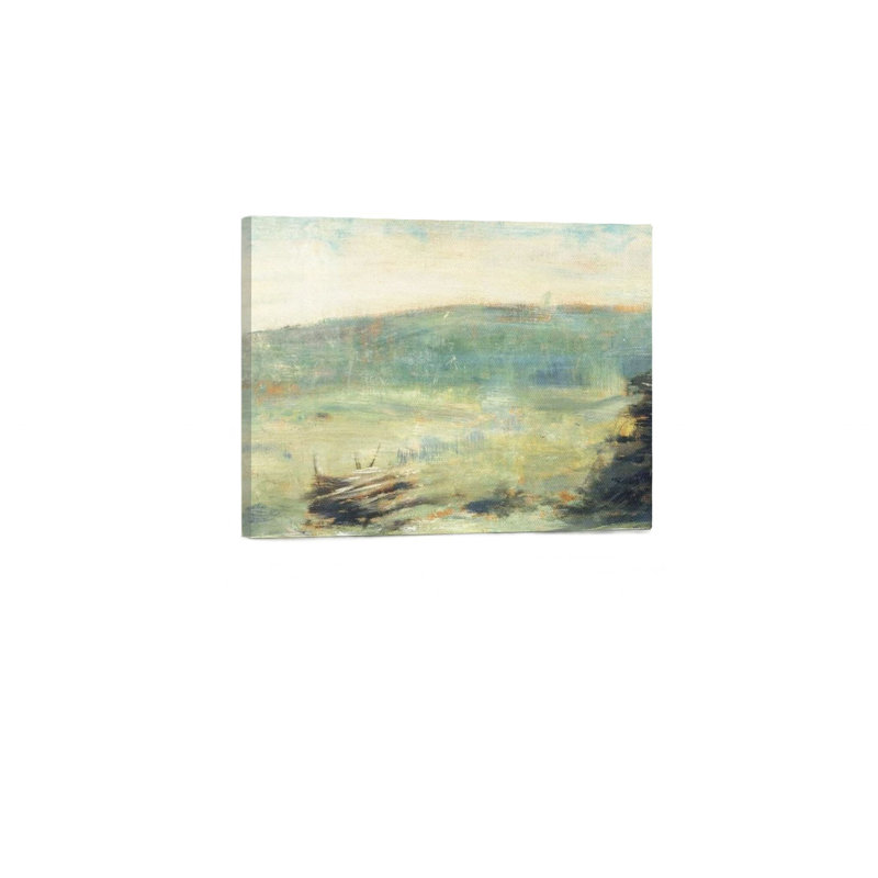 Paysage à Saint-Ouen, art mural encadré en bois à l'arrière, 30 x 20