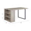 Table rectangulaire grise et noire pour travailler, avec incrustation de métal stable et rangement fonctionnel, finition chêne gris, style contemporain