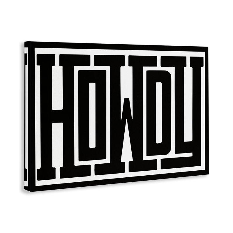 Art mural sur toile "Bold Howdy", par Lettré et doublé, H 24 po x l 36 po