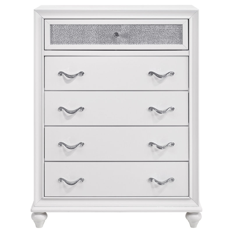 Commode de chambre à 5 tiroirs Dacher - blanc, Blanc