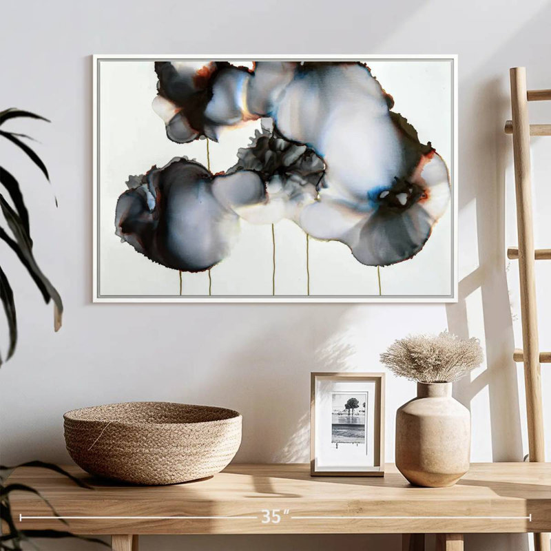 Sonnet noir I, Cadre flottant blanc, 25 po x 17 po