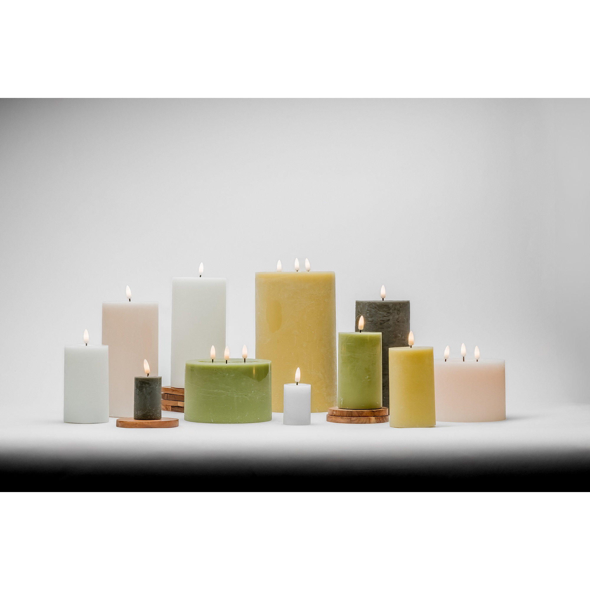2 Pc Set Flameless Pillar Candle, Black